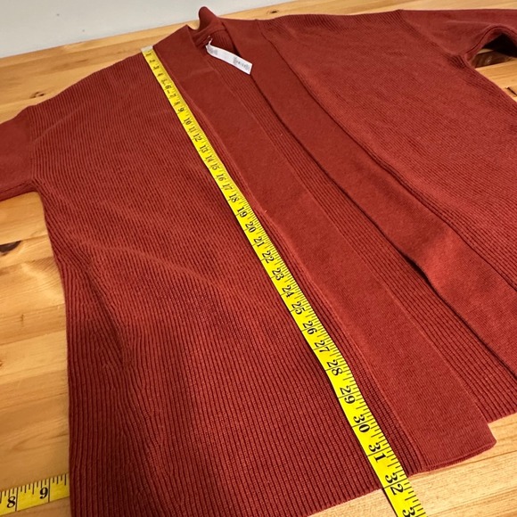 Lululemon Merino Wool-Blend Ribbed Long Wrap Sweater Women 12 Cayenne - Picture 3 of 10